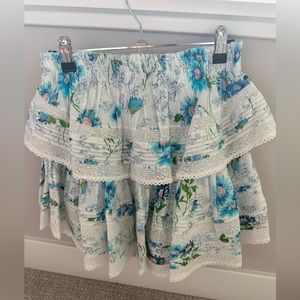 Love shack fancy mini ruffle skirt -S